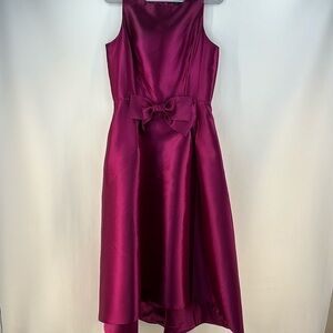 Tahari Sleeveless Satin High Low Maxi Dress